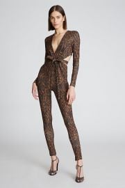 Jada Catsuit In Leopard Scuba at Halston