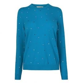 Jade Blue Embellished Knit Jumper at LK Bennett