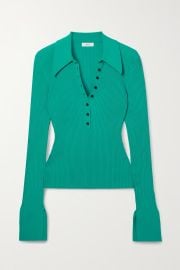 Jade Eleanor ribbed-knit polo sweater ALC NET-A-PORTER at Net a Porter