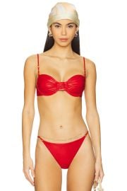Jade Swim Raina Bikini Top In Coral at Revolve