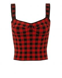 Jadie Gingham Crop Top at Intermix