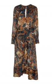 Jaguar Print Georgette Midi Dress by Johanna Ortiz at Moda Operandi