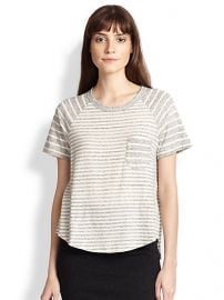 James Perse - Contrast-Striped Cotton Jersey Tee at Saks Fifth Avenue