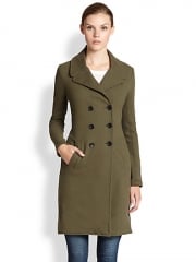 James Perse - Double-Breasted Cotton Jersey Coat at Saks Fifth Avenue