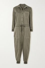 James Perse - Mixed Media slub cotton-blend twill jumpsuit at Net A Porter