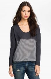 James Perse Dip Dye Stripe Top in Grey at Nordstrom