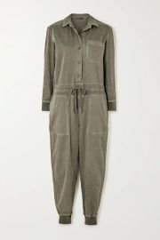 James Perse Mixed Media slub cotton-blend twill jumpsuit  at Net A Porter