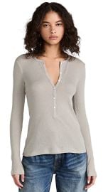 James Perse Rib Henley Tee at Shopbop