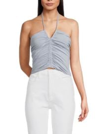 James Perse Ruched Halter Crop Top at Saks Off 5th