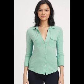 James Perse Tops James Perse Sheer Slub Side Panel Shirt In Mint Poshmark at Poshmark