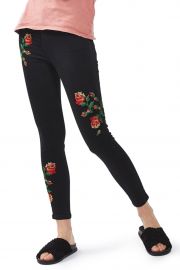 Jamie Embroidered Skinny Jeans at Topshop