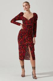 Jamila Floral Sweetheart Neck Midi Dress ASTR The Label at ASTR The Label