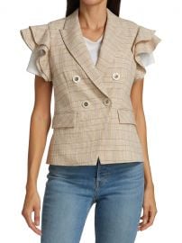 Janae Plaid Flutter-Sleeve Vest at Saks Fifth Avenue