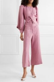 Jane belted linen jumpsuit at Net A Porter