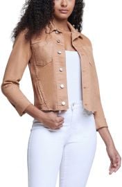 Janelle Raw Cut Slim Denim Jacket at Nordstrom