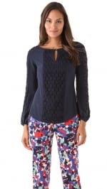 Janes blue crochet top on Happy Endings at Shopbop