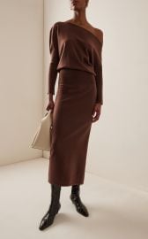 Janese Off-The-Shoulder Wool-Blend Knit Midi Dress By Simkhai at Moda Operandi