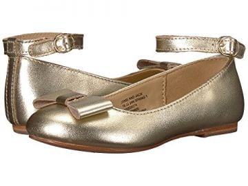 Janie and Jack Metallic Ankle Strap Ballet Flat  at Zappos