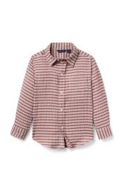 Janie and Jack Plaid Seersucker Twill Shirt at Nordstrom