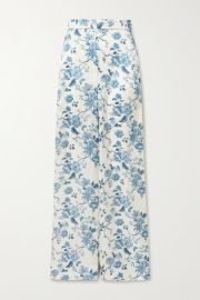 Jannah Floral Print Satin Wide leg Pants by The Vampire\'s Wife at Net a  Porter