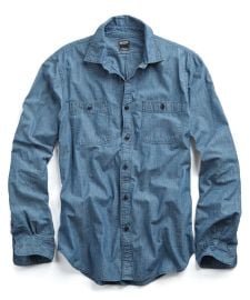 Japanese Chambray Work Shirt in Indigo - Todd Snyder at Todd Snyder