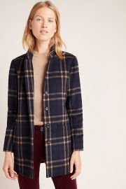 Jasmann Plaid Wool Coat at Anthropologie