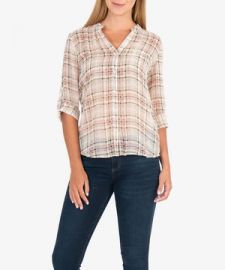 Jasmine Blouse in Sketchy Plaid at Kut from Kloth