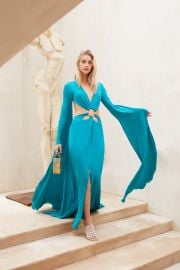 Jasmine Gown in Teal at Cult Gaia