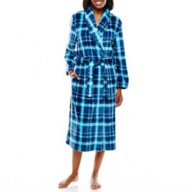 Jasmine Rose Plaid Print Wrap Robe at JC Penney