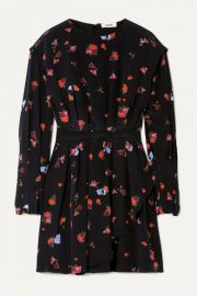 Jason Wu - Pleated floral-print silk crepe de chine mini dress at Net A Porter