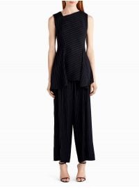 Jason Wu Asymmetrical Pinstripe Stretch Crepe Top With Drape at Orchard Mile