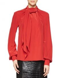 Jason Wu Bishop-Sleeve Scarf Blouse at Neiman Marcus