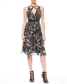 Jason Wu Botanical Crinkled Silk Dress at Neiman Marcus