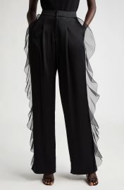 Jason Wu Cascade Ruffle Detail Satin Pants at Nordstrom