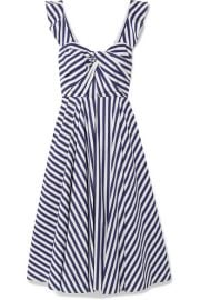 Jason Wu Collection - Twist-front striped cotton-poplin midi dress at Net A Porter