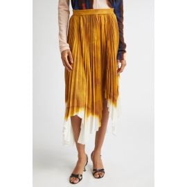Jason Wu Collection Dip Dye Asymmetric Pleated Midi Skirt at Nordstrom