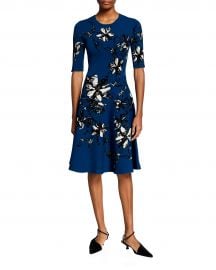 Jason Wu Collection Floral Fit--Flare Midi Dress at Neiman Marcus