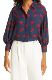 Jason Wu Collection Jason Wu Gingko Print Crpe de Chine Blouse at Nordstrom