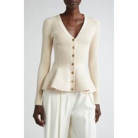 Jason Wu Collection Rib Peplum Cardigan at Nordstrom