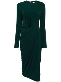 Jason Wu Draped Midi Dress Green at Farfetch