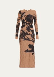 Jason Wu Floral print pliss crepe midi dress at Bergdorf Goodman