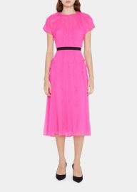 Jason Wu Lattice Ruffle Crinkle Chiffon Midi Day Dress at Bergdorf Goodman