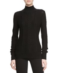 Jason Wu Long-Sleeve Cable-Knit Turtleneck Sweater at Neiman Marcus