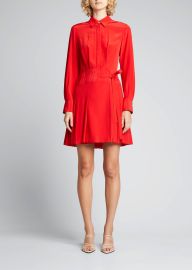 Jason Wu Long-Sleeve Silk Shirtdress - at Bergdorf Goodman