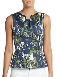 Jason Wu Printed Cotton Silk Peplum Top at Saks Off 5th