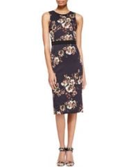 Jason Wu Sleeveless Floral Crepe Sheath Dress at Neiman Marcus