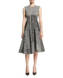 Jason Wu Sleeveless Houndstooth Jacquard Dress  Black Chalk at Bergdorf Goodman