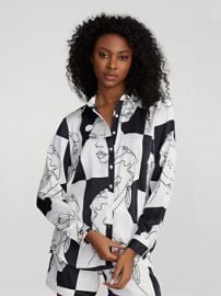 Javelynn Sketch-Print Button-Front Shirt - Gabrielle Union Collection at New York & Company