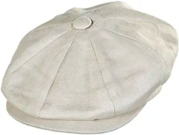 Jaxon Linen and Cotton Newsboy Cap Small Natural at Womens Clothing store at Amazon