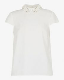 WornOnTV: Kimmy’s white embellished collar top on Unbreakable Kimmy ...